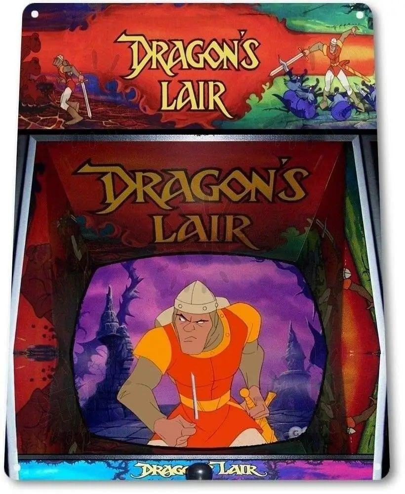 

Keviewly Dragon’s Lair Classic Arcade Marquee Game Room Cave Wall Decor - 8"X12" Tin Metal Sign