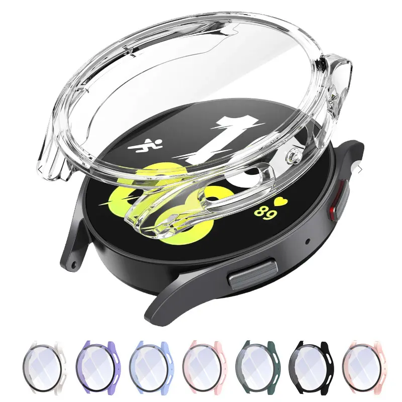 Screen Protector Case for Samsung Galaxy Watch 6 Cover 44mm 40mm Tempered Glass Hard PC Protective Bumper for Galaxy Watch6 Case