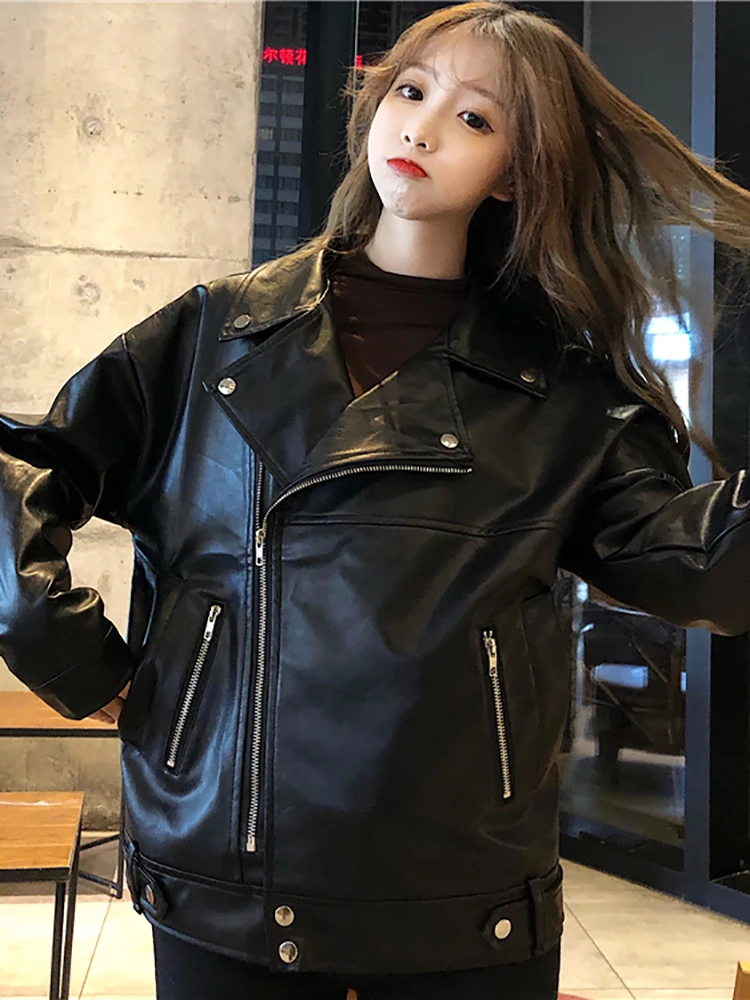 Autumn Winter Fashion  Chaquetas Leather Jacket Women Pu Leather Jackets Chaqueta Mujer Biker Cool Girl Fall Clothes for Women