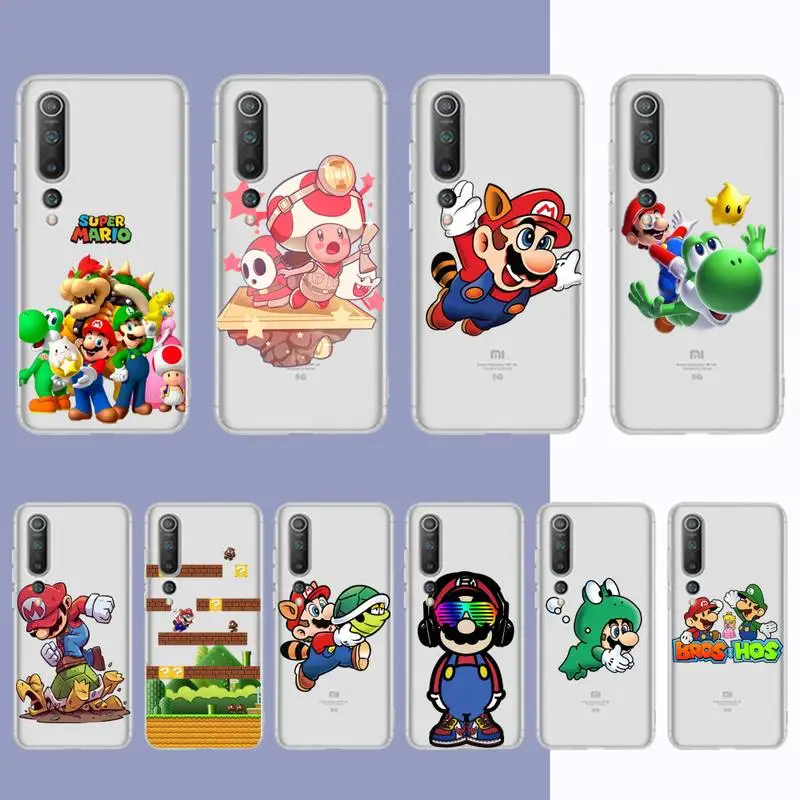 

BANDAI Super Mario Bros Phone Case for Samsung S20 S10 lite S21 plus for Redmi Note8 9pro for Huawei P20 Clear Case