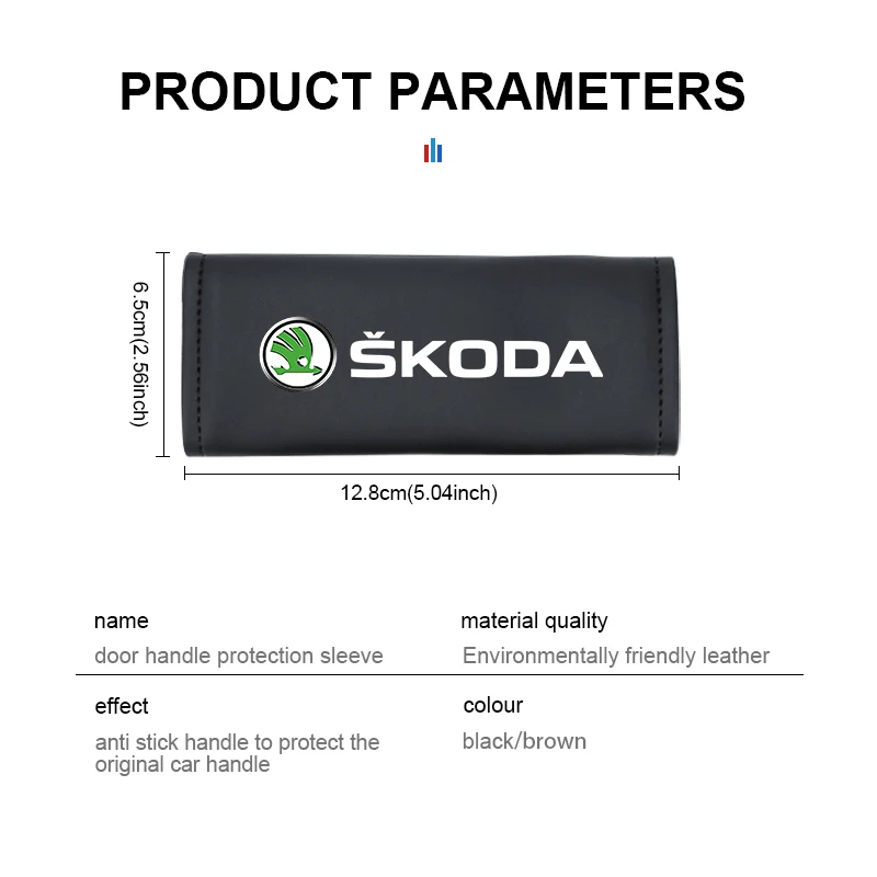 Кожаные защитные накладки на ручки дверей и потолка для автомобилей Skoda: Roomster, Citigo, Enyaq, VisionS и их производные модели. Аксессуары для авто. (art.: 3920db3f62067) - 3920db3f62067