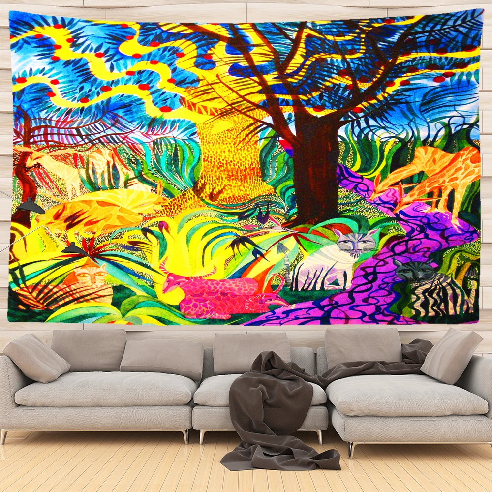 Гриб психоделический гобелен комнатный настенный Богемный Цыганский для