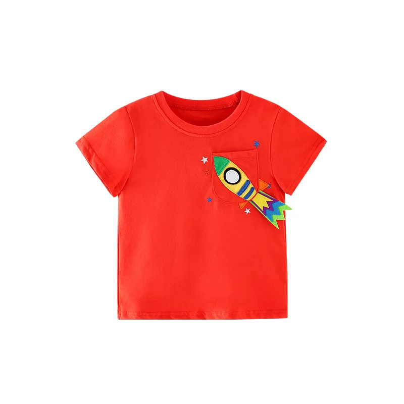 

Spring Summer 2022 New Toddler Kids Children Boys Striped Printed Cotton Short Sleeve Round Neck T-shirt Top Tee