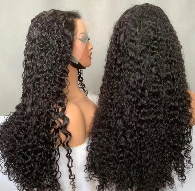 32 дюйма 250% плотность 34 вьющийся парик 13X4 HD прозрачные кружевные фронтальные