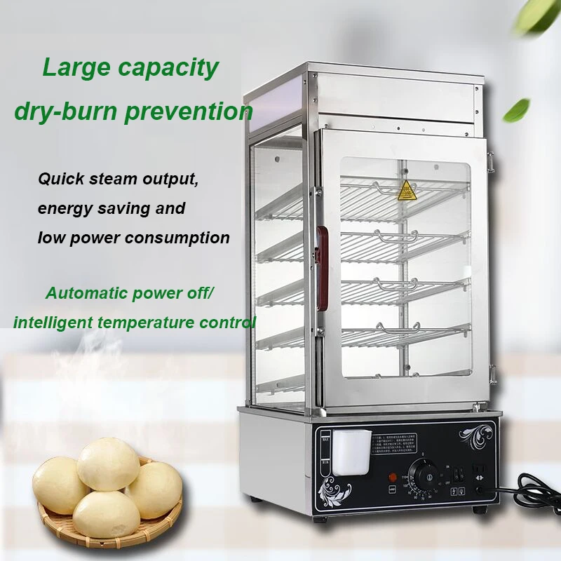 

Electric Bread Steamer Food Display Cabinet Electric Adjustable with Left Sliding Door