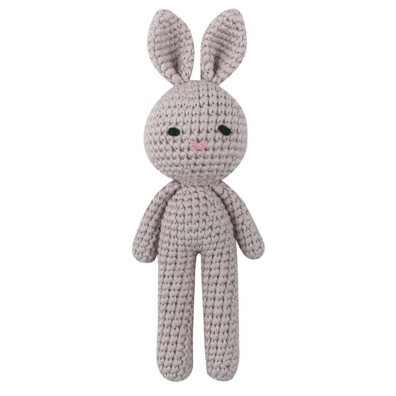 

Q0KB Crochet Rabbit Baby Cute Stuffed Animal Bunny Toy Newborn Sleep Aid Gift