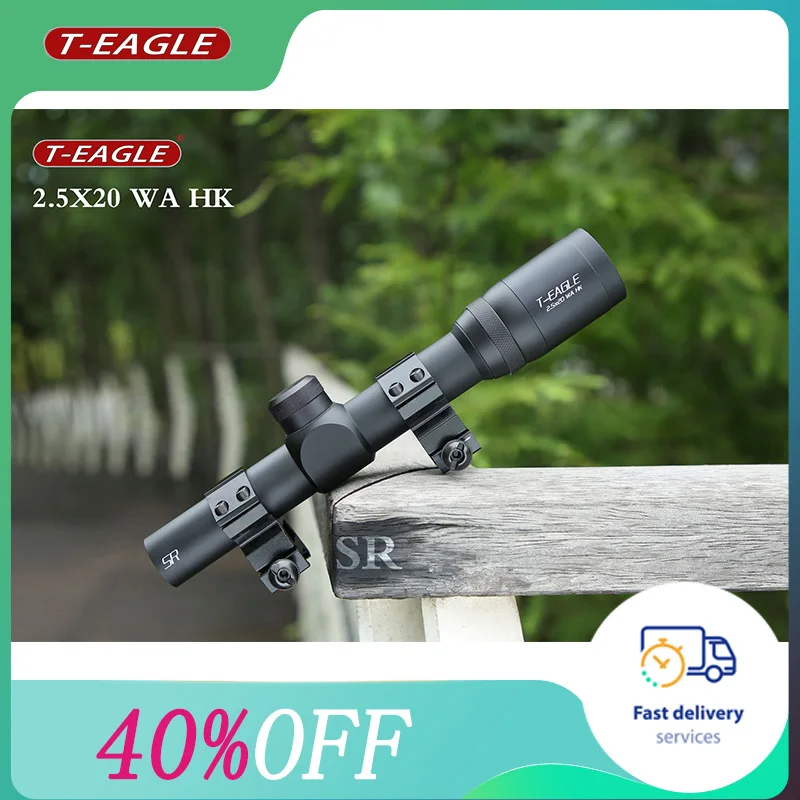 

Hunting Tactical Rifle Scope T-EAGLE SR 2.5X20 with Red Green Illuminated Cross Turret lock Scope Range Airsoft Optical Sight