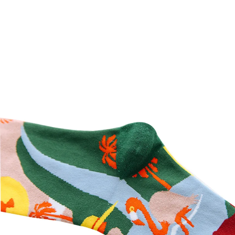 Women Men Happy Funny Socks Print Fruit food Art Cute Spring Autumn Summer Winter Socks Cotton Fashion Socks Middle Tube 4/Lot