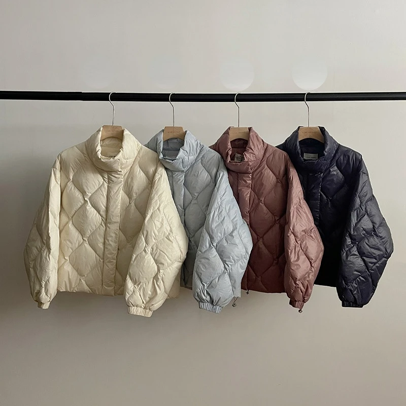 White Duck Women Short Down Jacket Thick Coat Winter Stand-up Collar Profile Short Slim Warm New Jackets Fashionable Light Coats