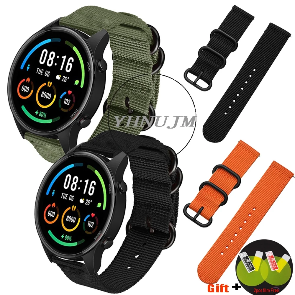 

Nylon Band for Xiaomi Mi Smart Watch Color Sports Strap Silicone Bracelet Wristband Color 2 TPU Cover Screen Protector Flim