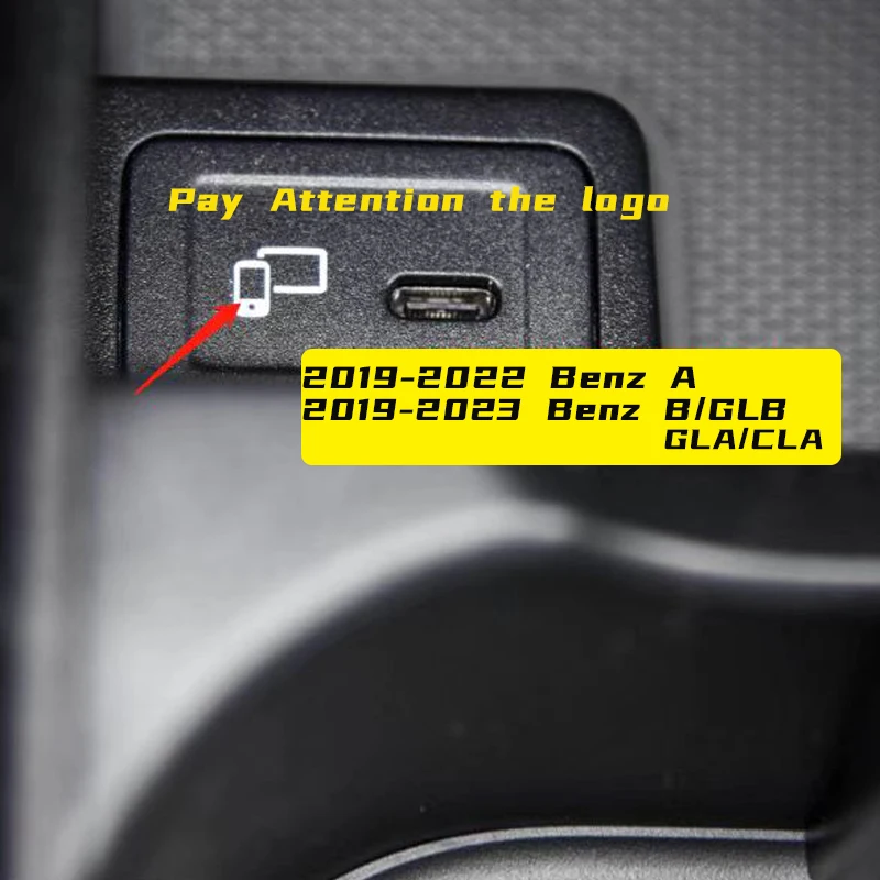 

Беспроводное зарядное устройство для Mercedes Benz A/B GLB CLA GLA Class W177 W247 X247 AMG A35L мобильный телефон Type-c/USB зарядные аксессуары