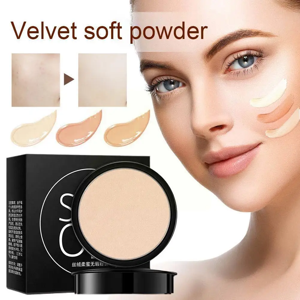 

Women Face Soft Faultless Powder Velvet Natural Color Clean Lasting Covers Face Long Creates Pressed Skin Makeup Powder U5Y9