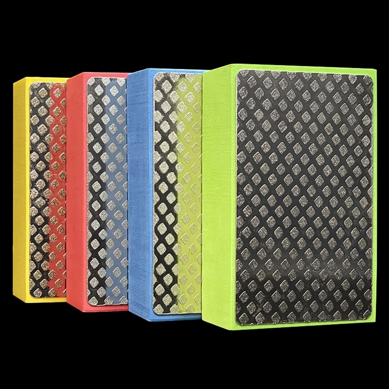 

Y9RE 4x Diamond Hand Polishing Pads for Sanding Glass Stone Ceramic Tile Remove Sharp Edge Grinding Grit 60# 100# 200# 400#