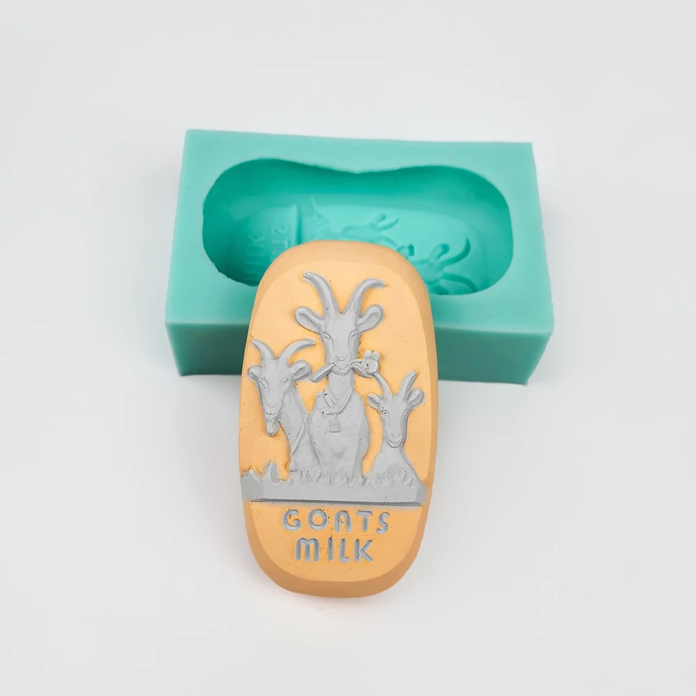 

Goat Shape Soap Silicone Mold oval Handmade DIY Household Decor antelope Template Massage Therapy Bar Making Mould Tools