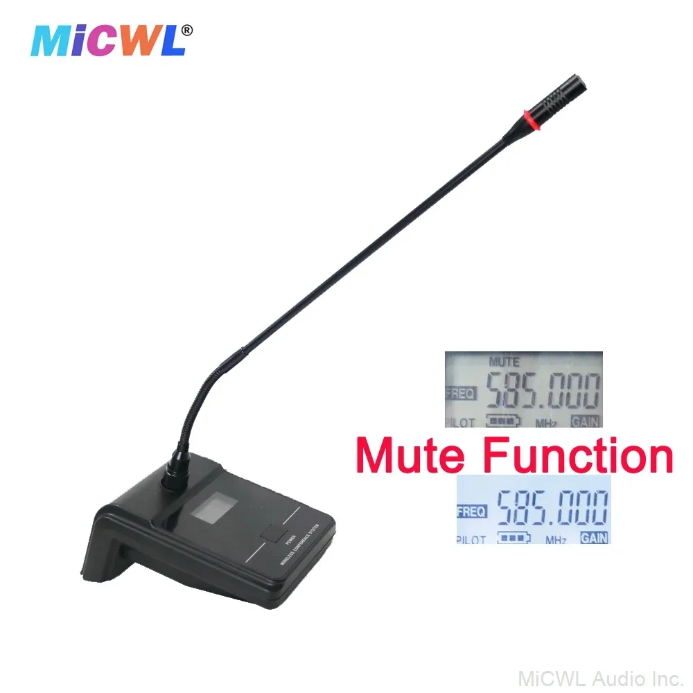 Фото Беспроводная конференц-система MiCWL EW800 с 8 квадратными микрофонами, 400 каналов, функция отключения звука одной кнопкой для совещаний №5