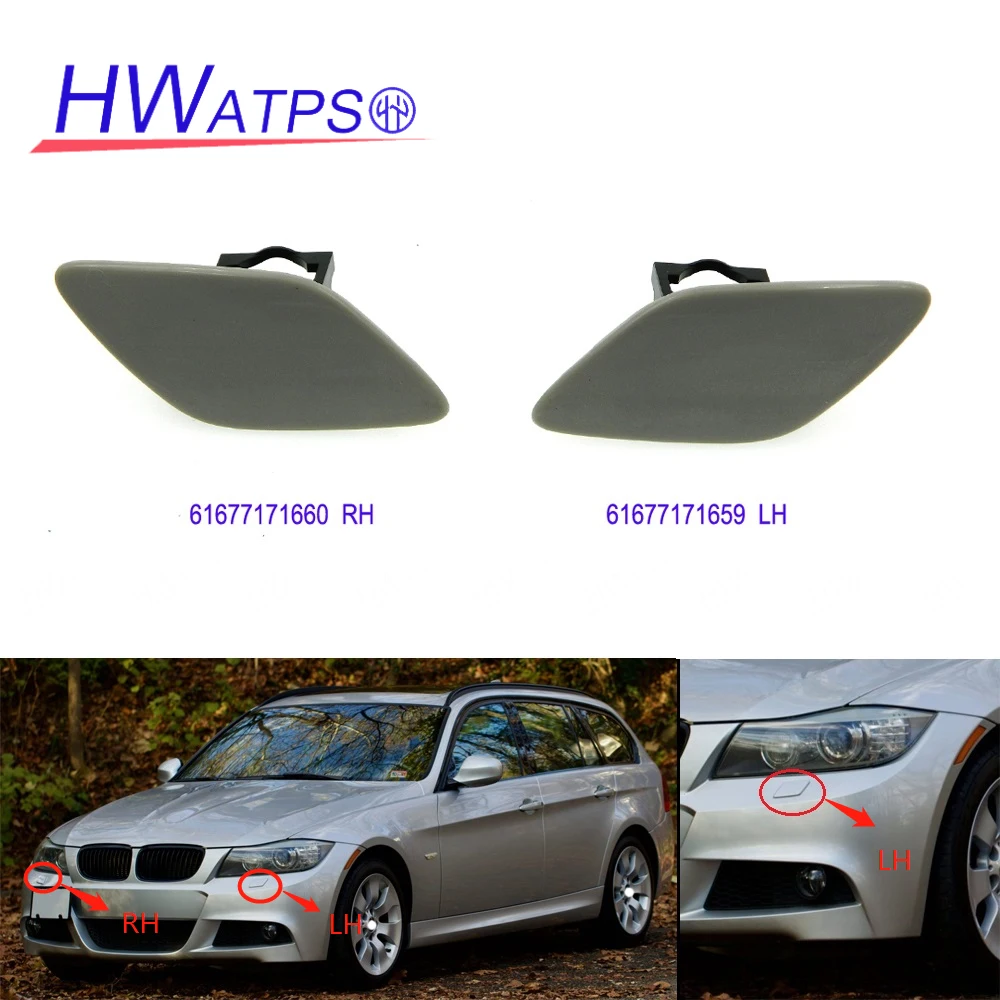 

HWATPS For BMW 328i 328xi 335i 335xi 2007-2010 New Front Bumper Headlight Washer Cover Cap 61677171659(LH) &61677171660(RH)