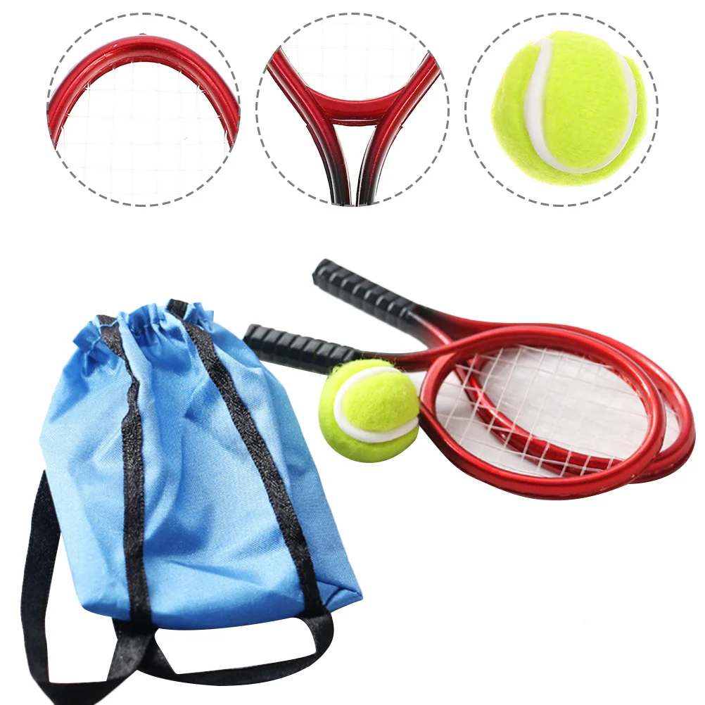 

Props Dollhouse Tennis Child Miniatures Minihouse Racquet Cloth Decorative Tool