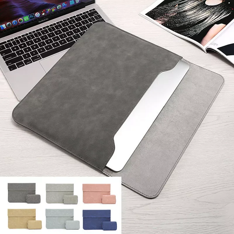 

2022 Trend Sleeve For Macbook Air 13 Case M1 M2 Pro 15 11 14 16 2021 Notebook Cover MateBook D14 D15 Laptop Bag PU Leather