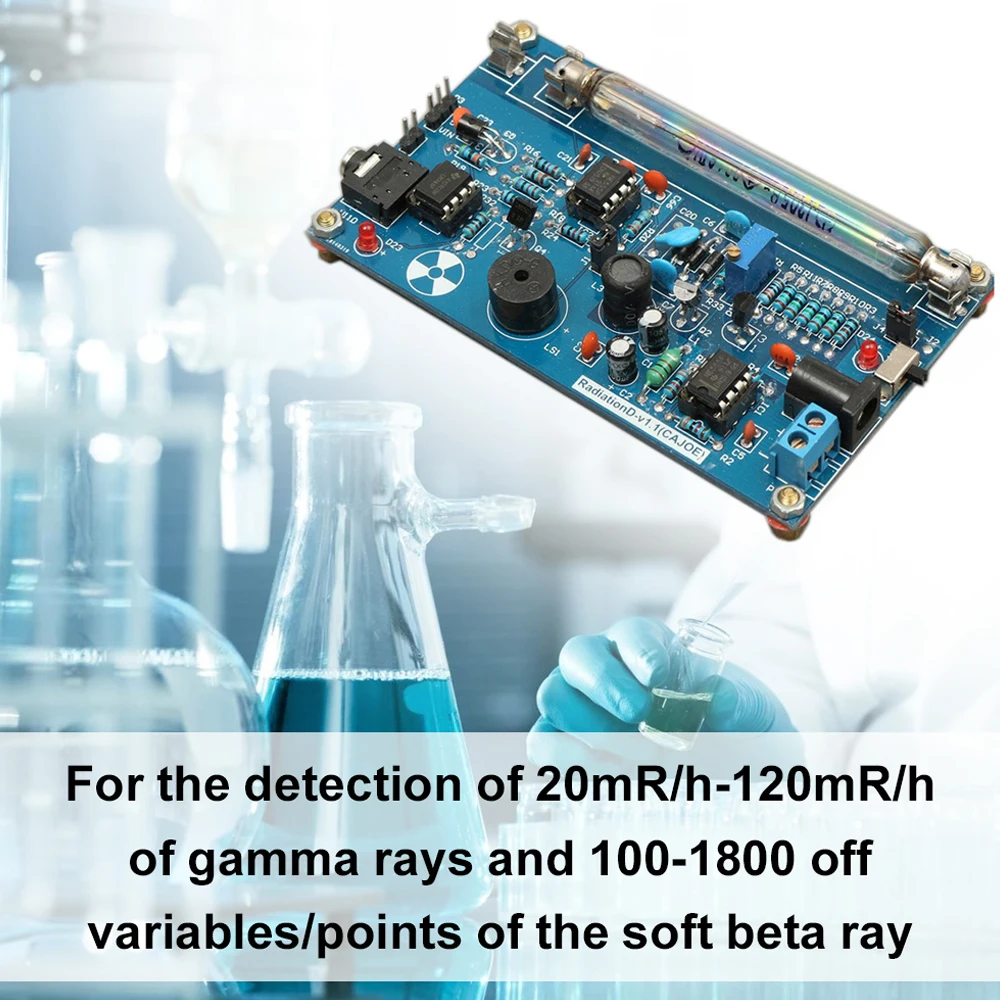 

Unassembled DIY Geiger Counter Parts Kit Module Nuclear Radiation Detector with Sound and Light Alarm Function