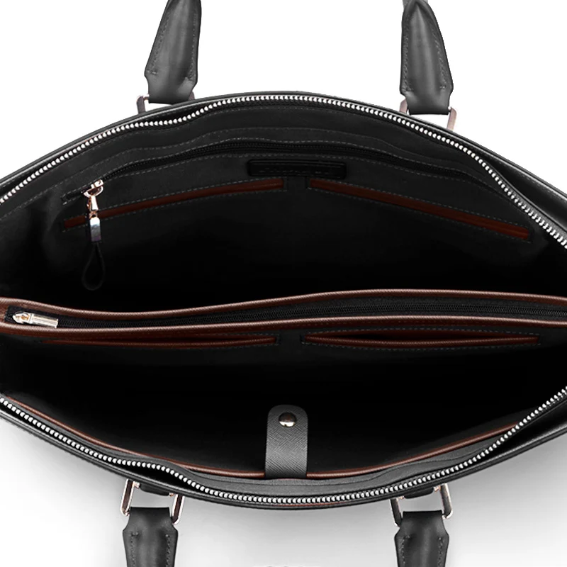 Men's cowhide briefcase Large capacity handbag 16-inch laptop bag