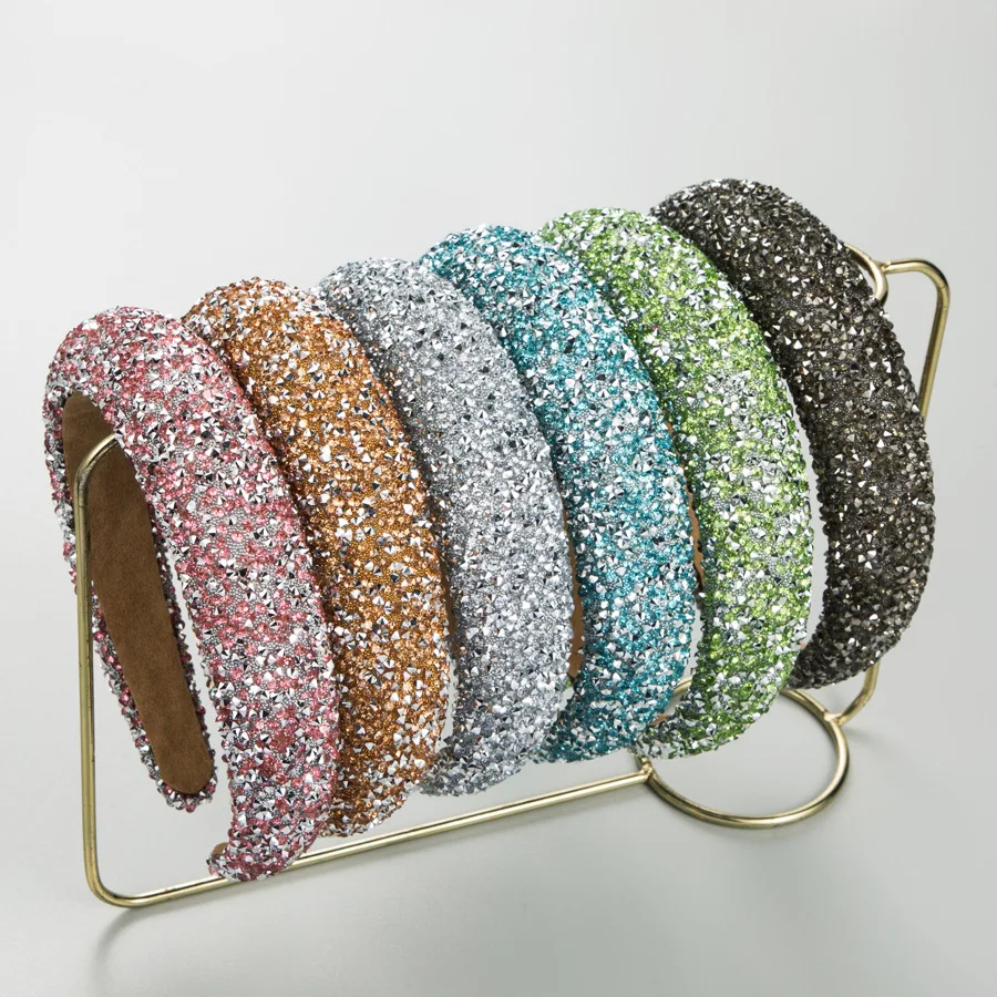 Женская Блестящая губчатая повязка на голову для девушек