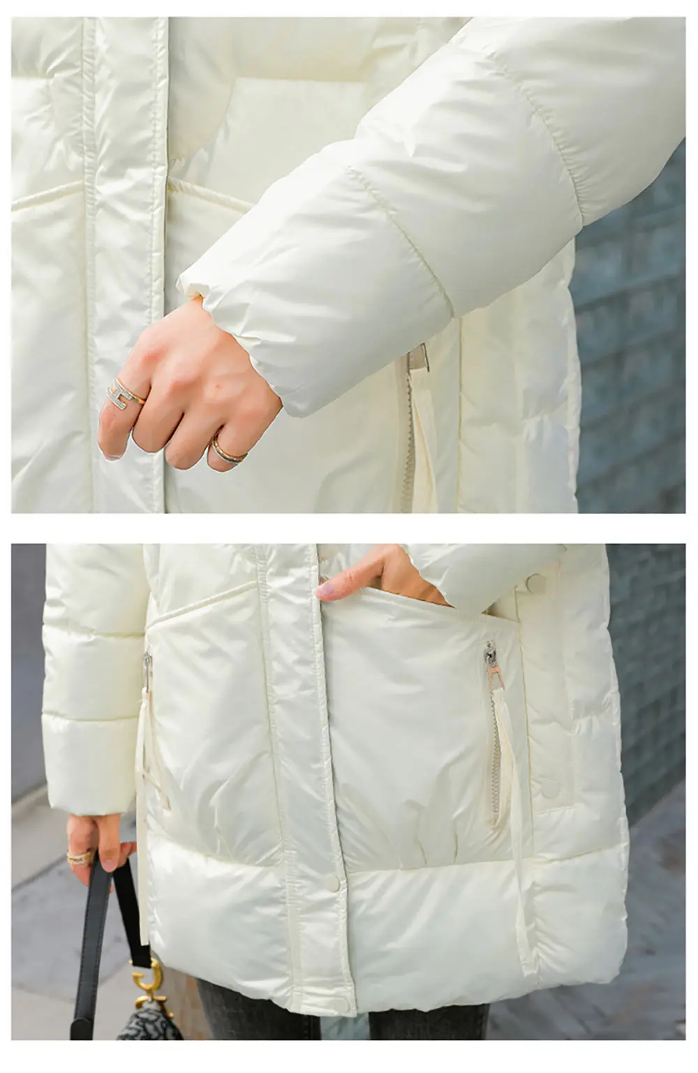 Women's New Winter Thicken Women's Puffer Coat Glossy Warm Hooded Long Cotton Padded Jacket Ladies Winter Down Cotton Parkas2022