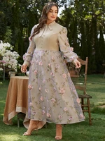 toleen womens large plus size maxi dresses elegant party evening 2022 autumn winter floral shirt long sleeve oversized clothing