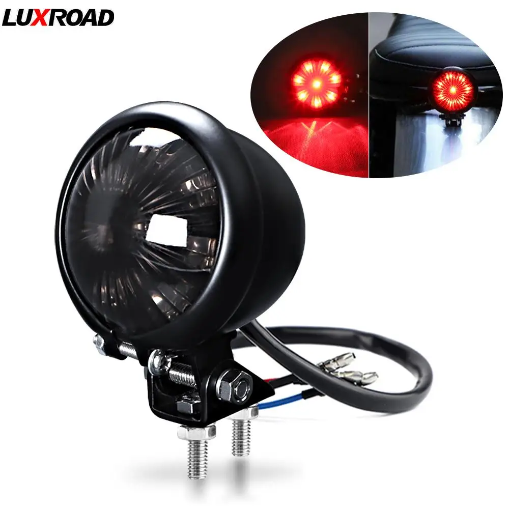 

New Motorcycle Red 12V LED Stop Tail Light Motorbike Brake Rear Lamp Taillight For Cafe racer Chopper Bobber Scrambler style