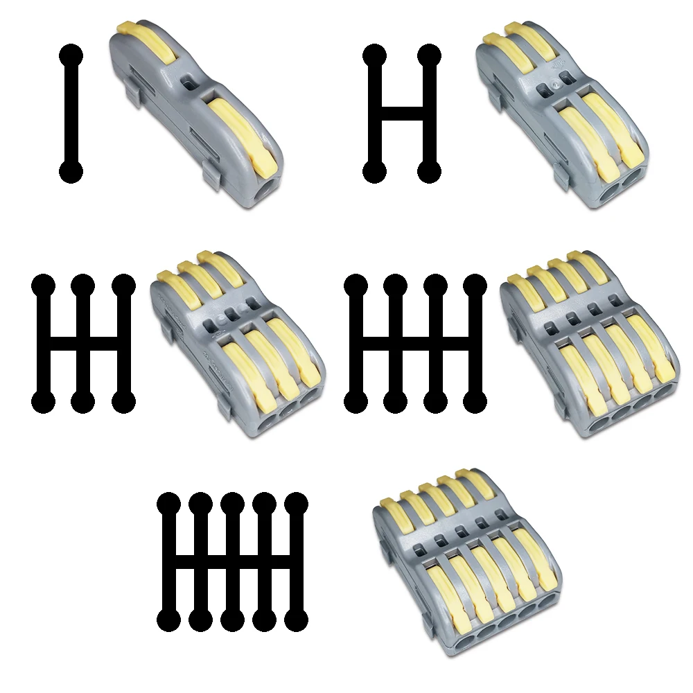 

10/25/50/100PCS 1 in multiple out Wire Connectors Terminal Block Conductor SPL Push-In Block Cable Splitter Led Light conector
