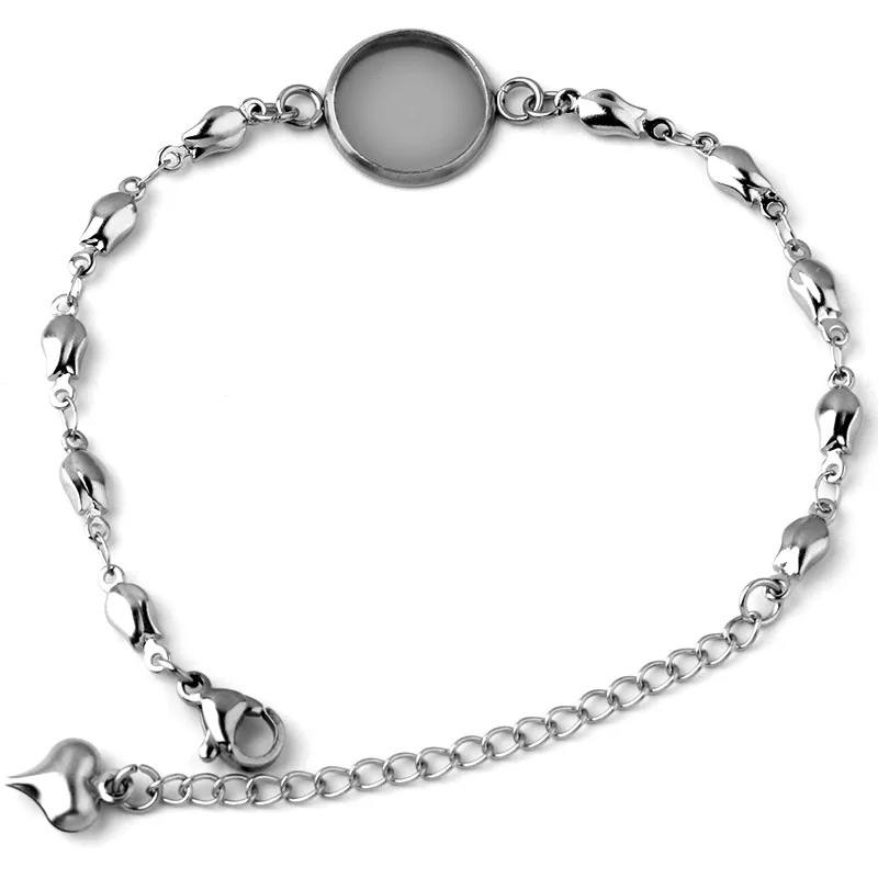 

2pcs 2018 New Stainless Steel Connection Buckle Beads 12MM/14MM/16MM/18MM/20MM Bracelet Tray