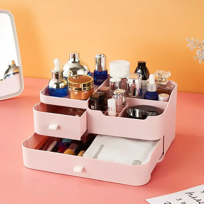 

Makeup Storage Box Drawer Type Compartmentalized Plastic Box Makeup Brush Lipstick Storage Shelf Desktop Storage Box Dustproof