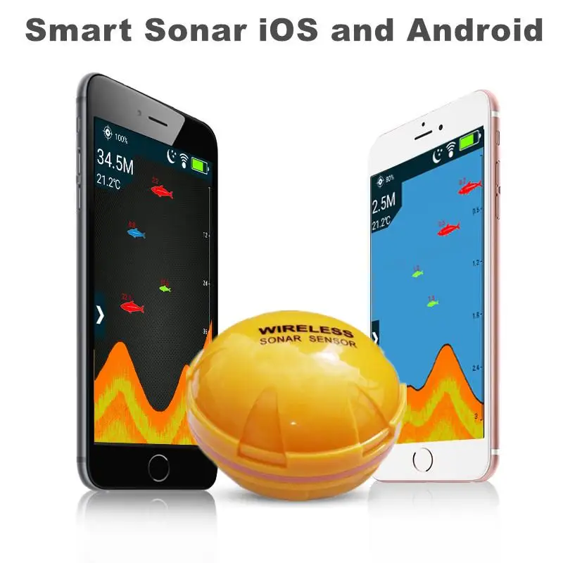 Wireless Smart Fish Finder for iOS and Android Sounder Sonar echo sonar fishfinder App 50M/130ft Sea Fish Detect enlarge