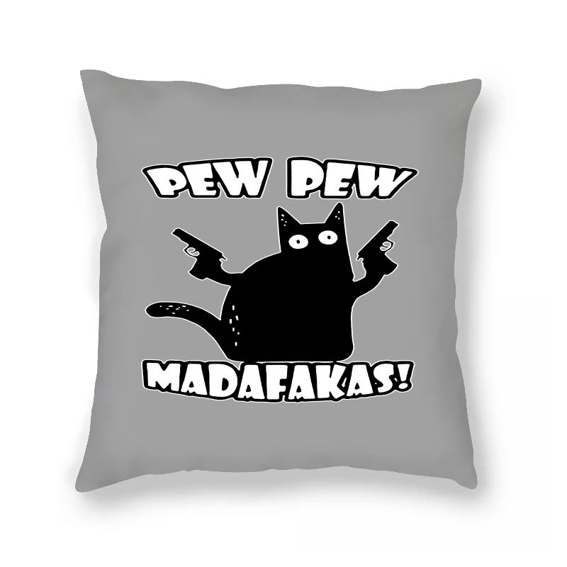 

Funny Cat Pew Pew Madafakas Funny Cat Graphic 's Pillow Case Sport T-ShirtMens Streetwear Womens Gifts