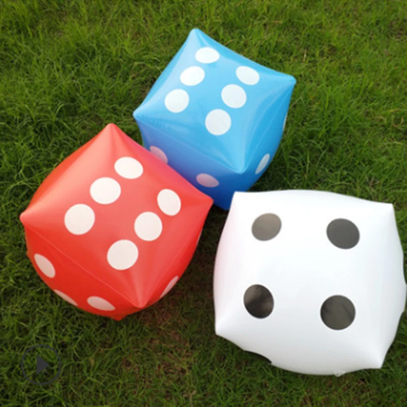 

35cm Inflatable Multi Color Blow-Up Cube Dice Toy Casino Poker Party Decorations Group Game Tool Beach Swimming Accessories