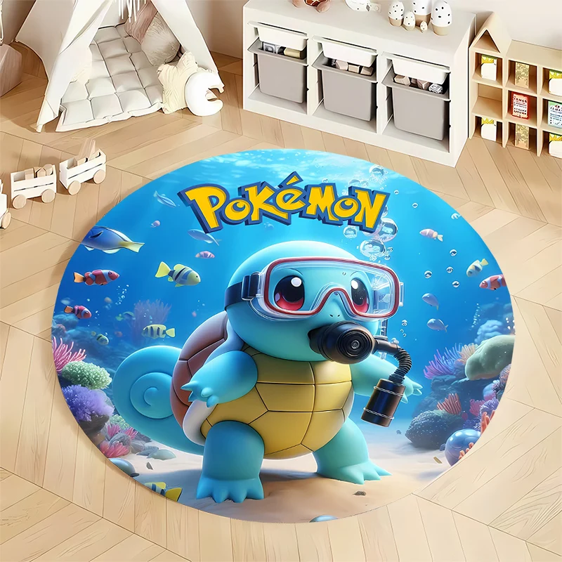 Японский аниме Покемон Сквиртл Печатный мультяшный круглый ковер для детской