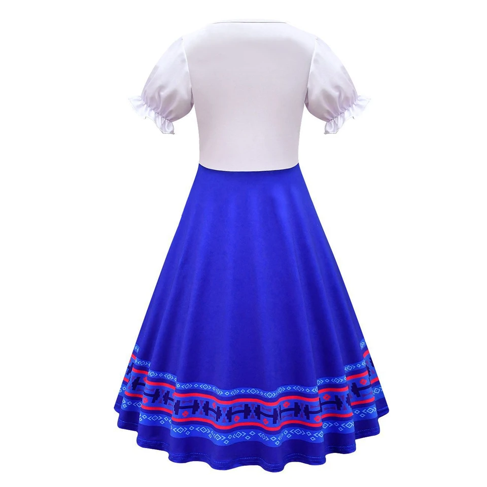 Disney ENCANTO Cosplay Costume Louisa Charm Biggest Power Girls Friendly Short Sleeve Dress Summer 1/TWO Pieces Children Clothes