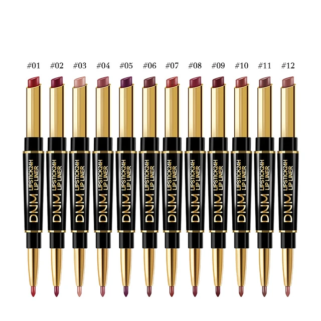 New 2 IN 1 Lip Liner Waterproof Matte Lipstick Pencil Contour Tint Sexy Red Matte Long Lasting Moisturizer Lipliner Cosmetics 5