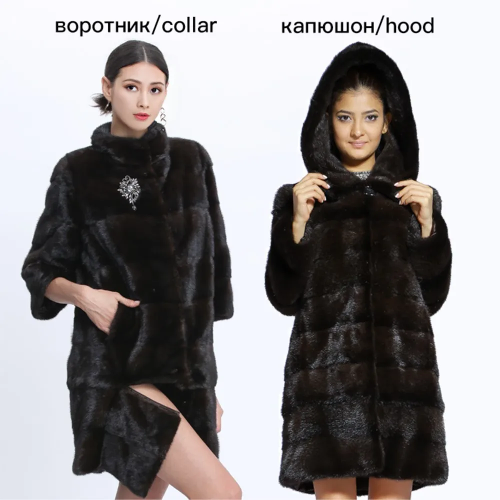 Women Mink Coats Real Mink Fur Parkas Female Genuine Fur Jackets Long Ladies Winter Clothes Oversize 6XL 7XL Natural Fur Coat enlarge