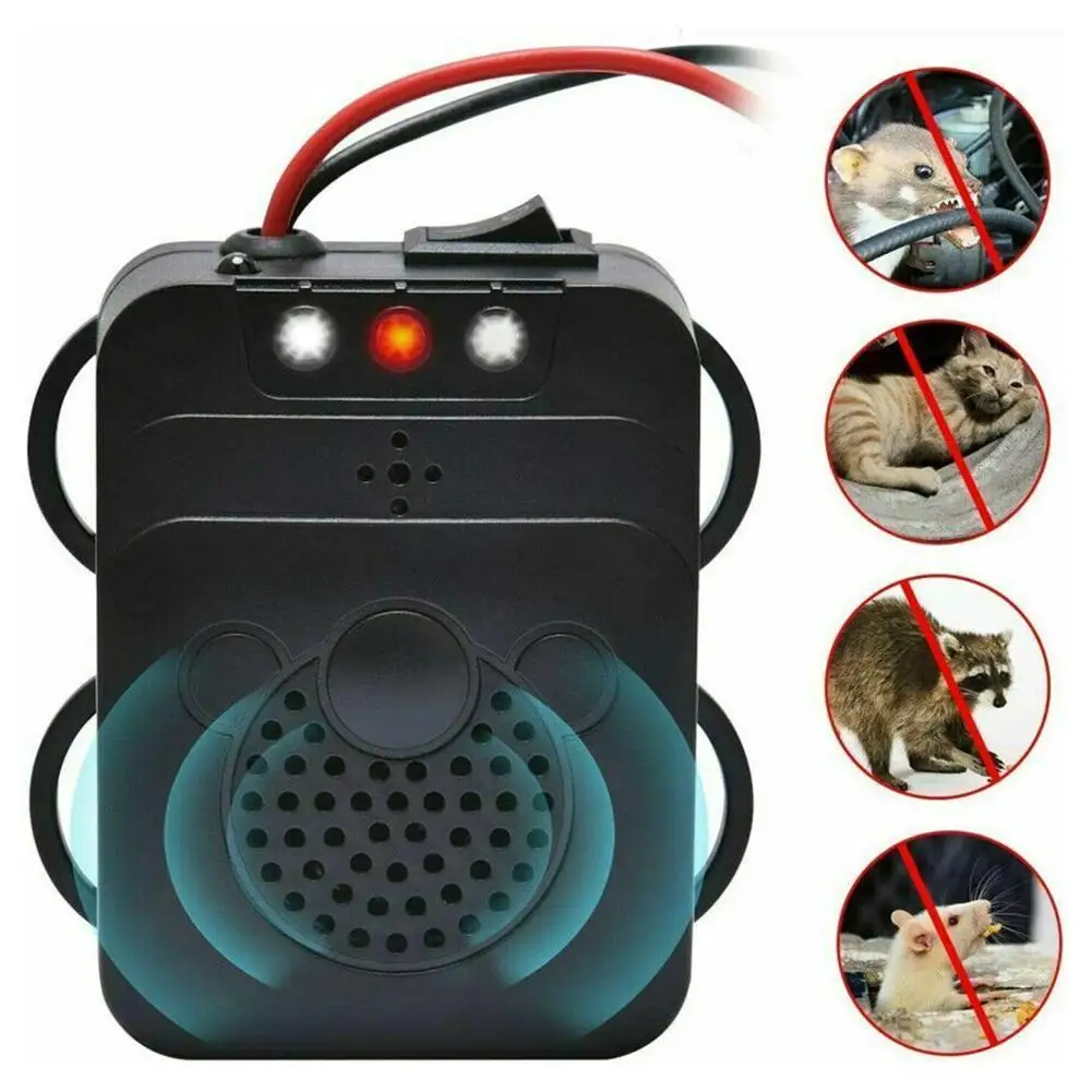 

12V Car Ultrasonic Rat Repeller Electronic Mouse Repeller Automobile Automatic Mice Repeller Device