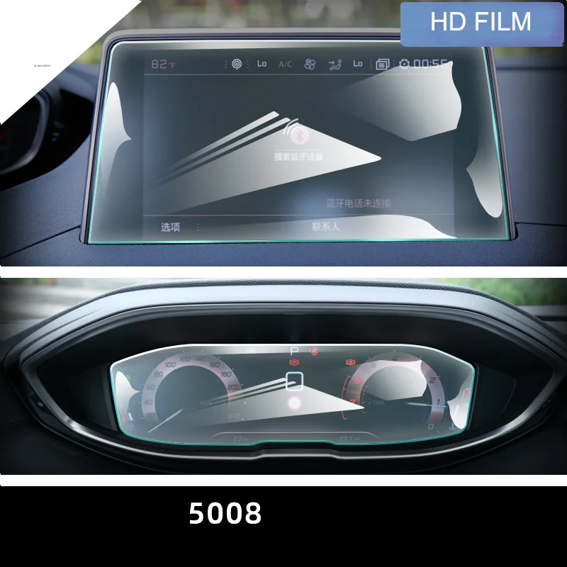 

Центральная Автомобильная консоль для Peugeot 5008 2017-2023, сенсорный экран, GPS-навигация, стекло, закаленная пленка, защита автомобиля, усиленная пленка