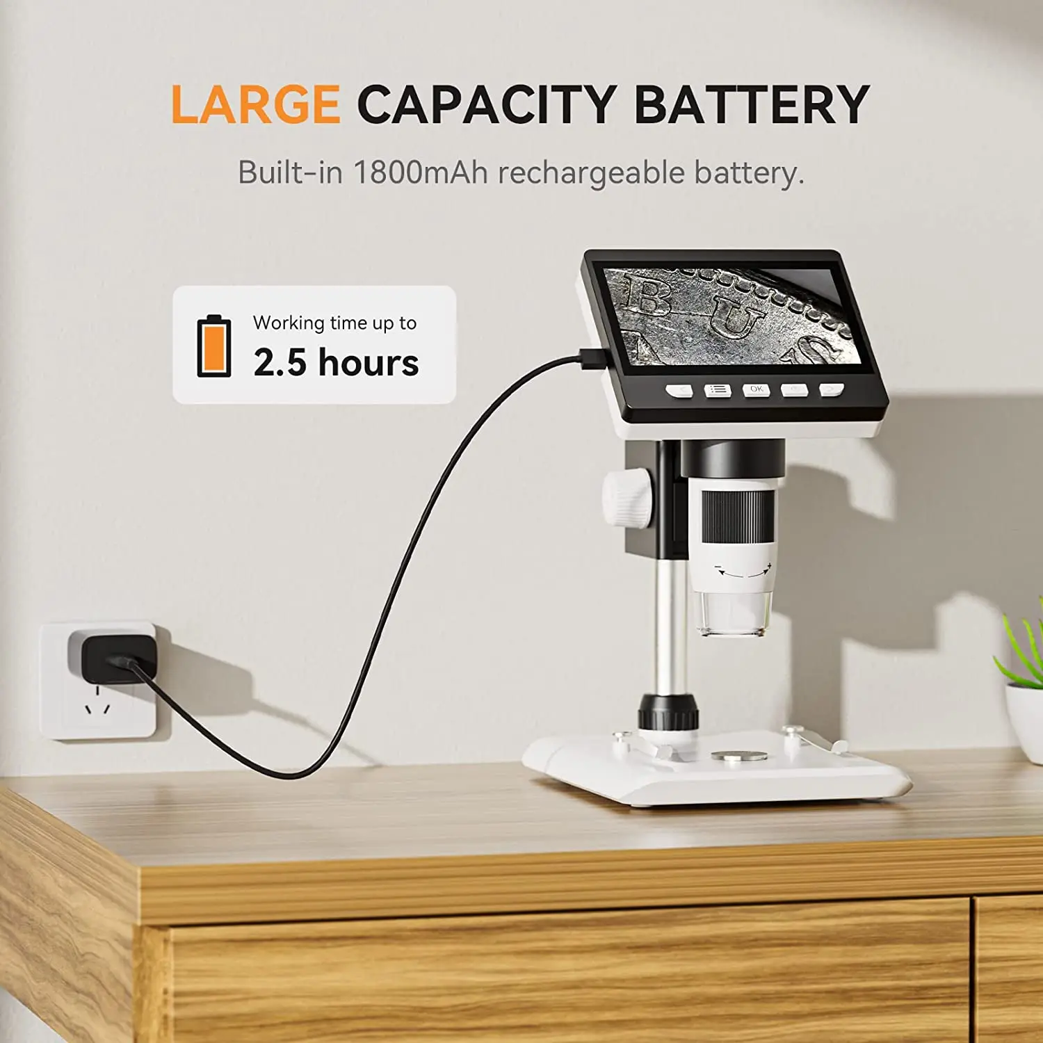 TOMLOV Цифровой USB-микроскоп С 4 3-дюймовым ЖК-дисплеем 1000-кратное Увеличение