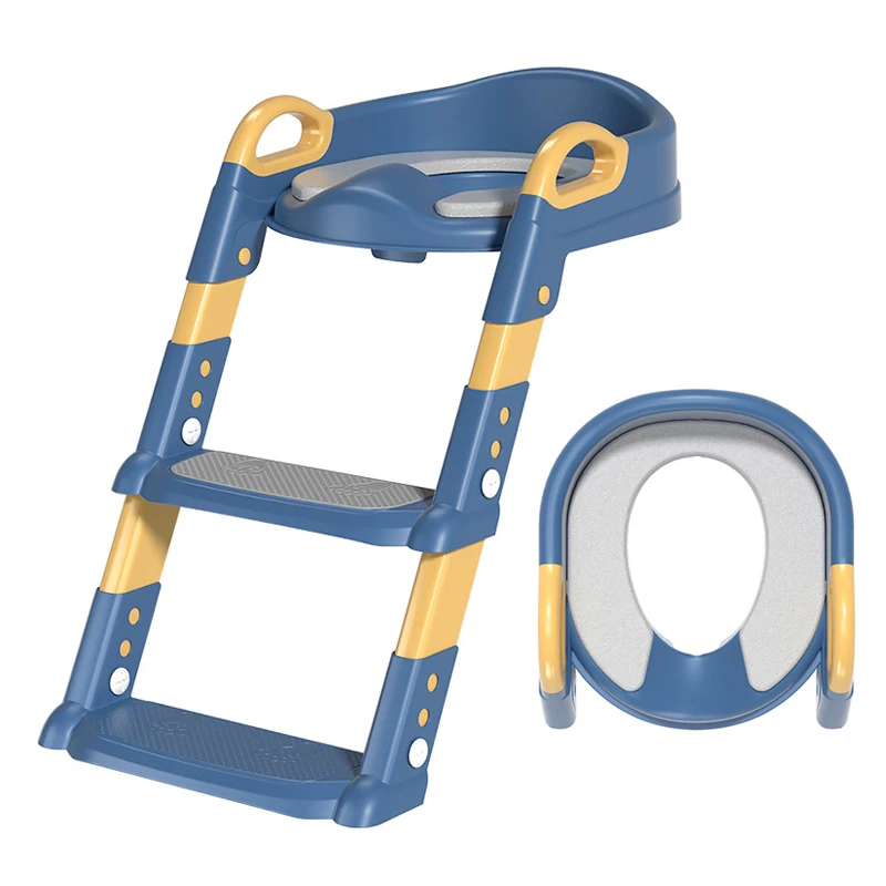 Toilet Step Rack Household Bathroom Plastic Thickened Foldable Children's Toilet Ladder With Grab Bars