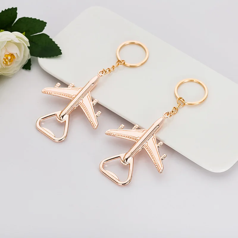 

30PCS Airplane Bottle Opener Wedding favor and gift for guests Keychain baby shower baptism return gift wedding souvenir