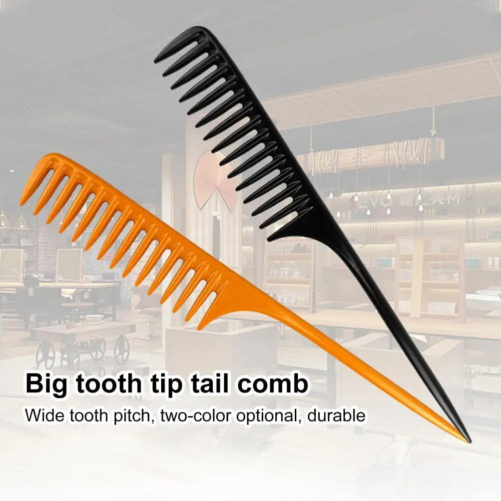 

Hairdressing Comb Anti-static Long Lifespan Plastic Sharp-tailed Large Tooth Comb for Stylist