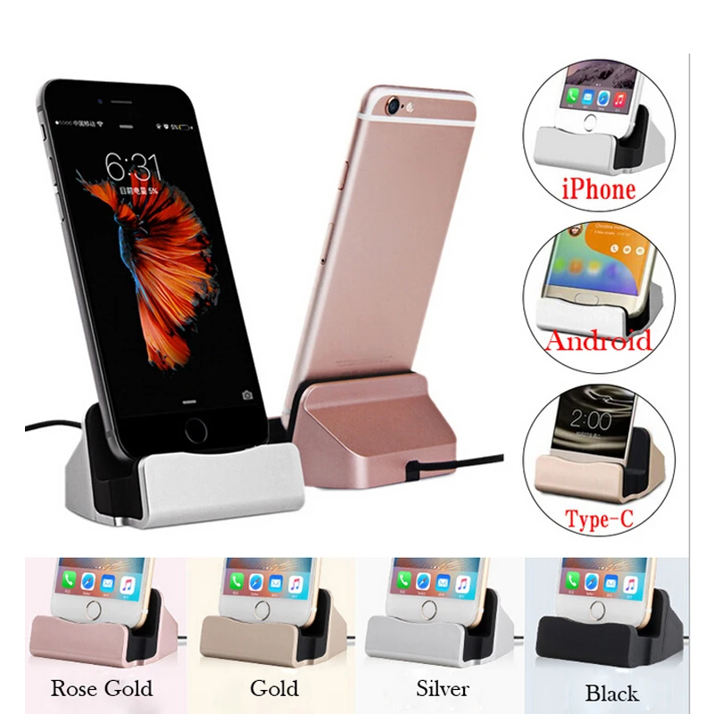 

iPhone X 8 7 6 USB Cable Sync Cradle Charger Base For Xiaomi Type C Stand Holder Charging Base Dock Station