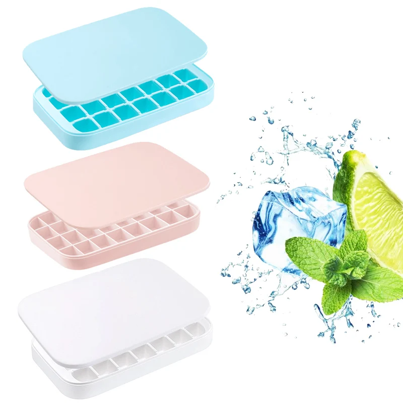 

28 Grid Food Grade Ice Cube Maker Trays with Lids Mini Ice Cubes Small Square Mold Ice Maker Kitchen Tools Accessories Ice Mold
