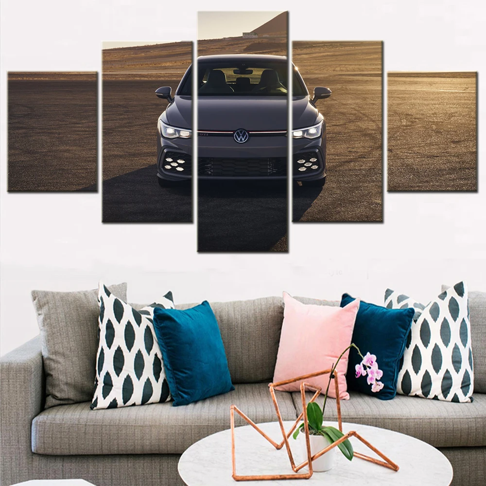 

5 Piece 2022 Volkswagen Golf GTI Canvas Paintings Wall Art Print Home Poster Living Room Decor Decorative Paintings On The Wall