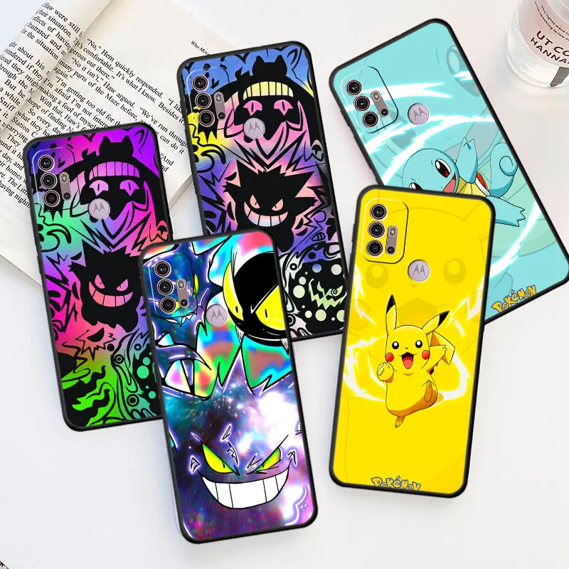 

Phone Case for Motorola Moto G30 G60 G50 G22 G9 G8 Power Lite One Fusion Plus G200 Edge 20 30 Funda Cover Cool Pikachu Squirtle