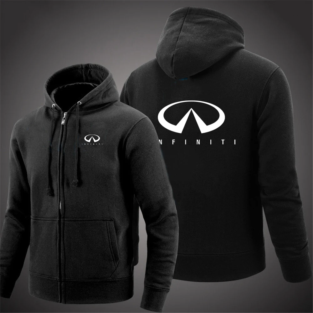 

2022 Men's Infiniti Zipper Hoodie Male Spring Fashion Casual Solid Color Popular Jacket Street Style Oversized Loose Sweatshirt