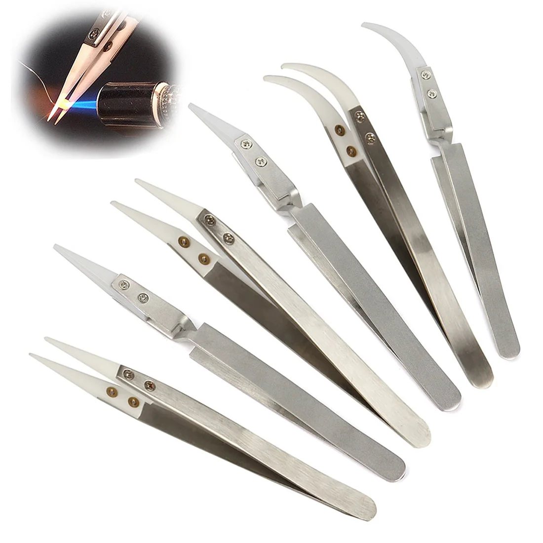 Керамический пинцет с заостренными локтями обратные термостойкие зажимы